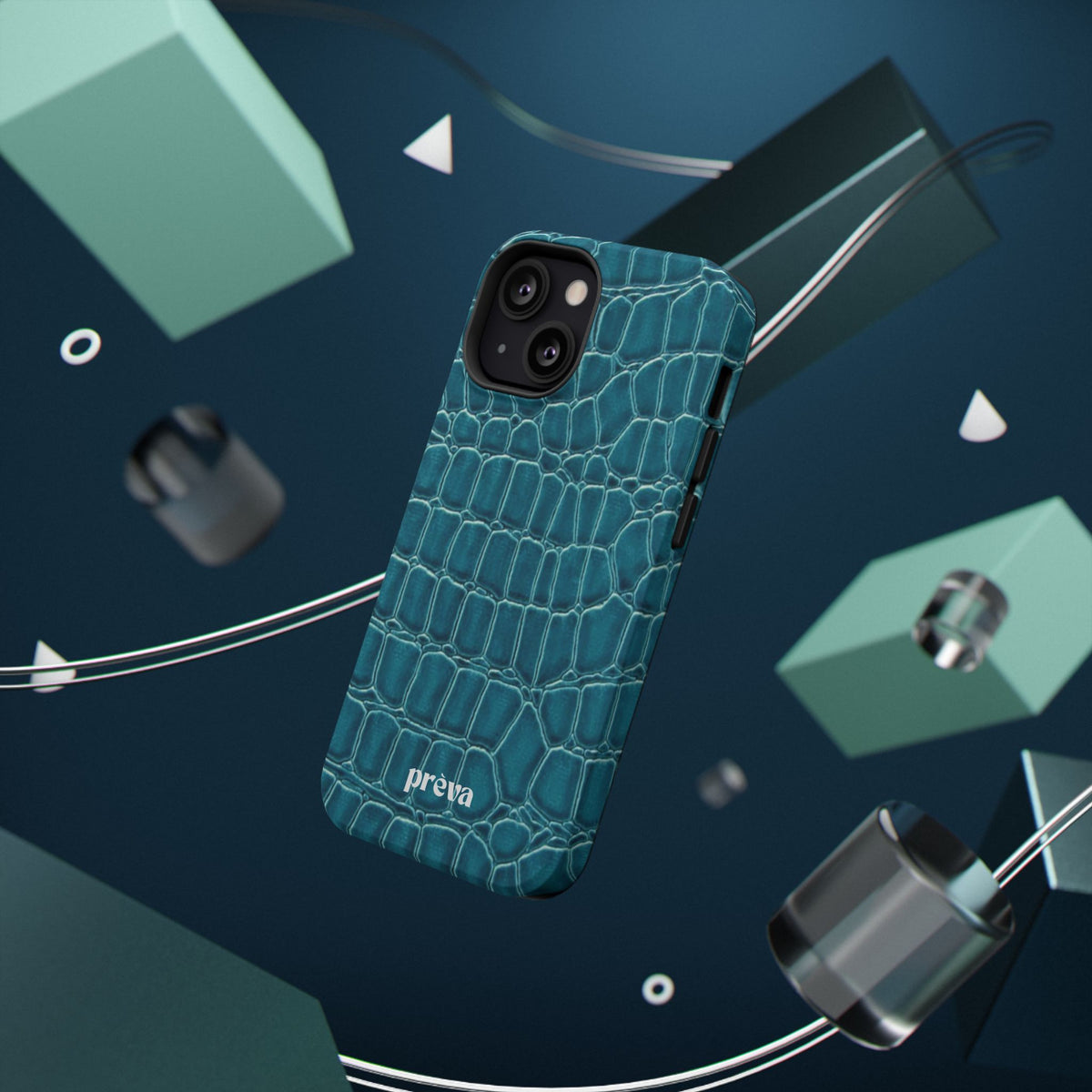 Teal Croc Phone Case