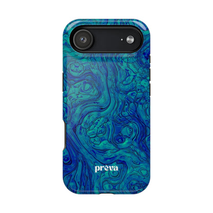 Blue Marble Impact-Resistant Phone Case — Protective Ripple Swirl Design