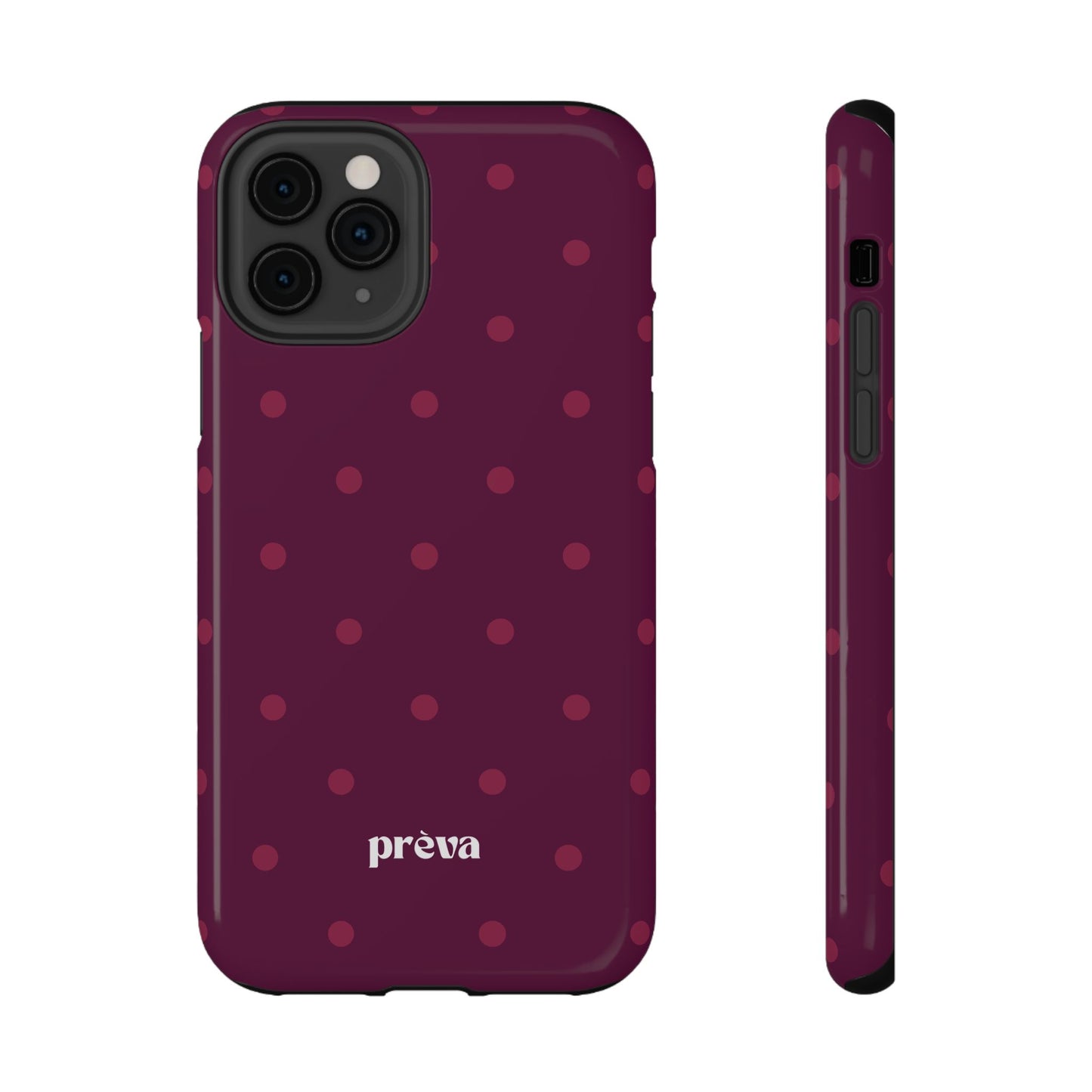 Maroon Polka Dots Phone Case