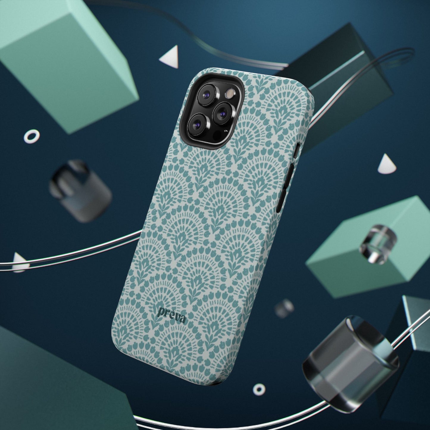 Aqua Lace Pattern Phone Case
