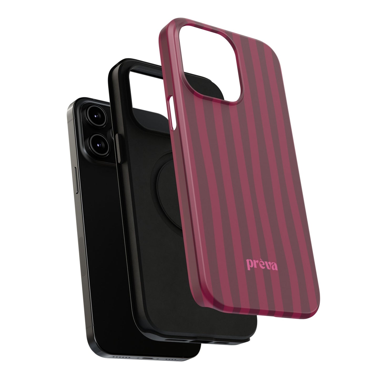 Burgandy Stripes x Ava Dudderar Phone Case