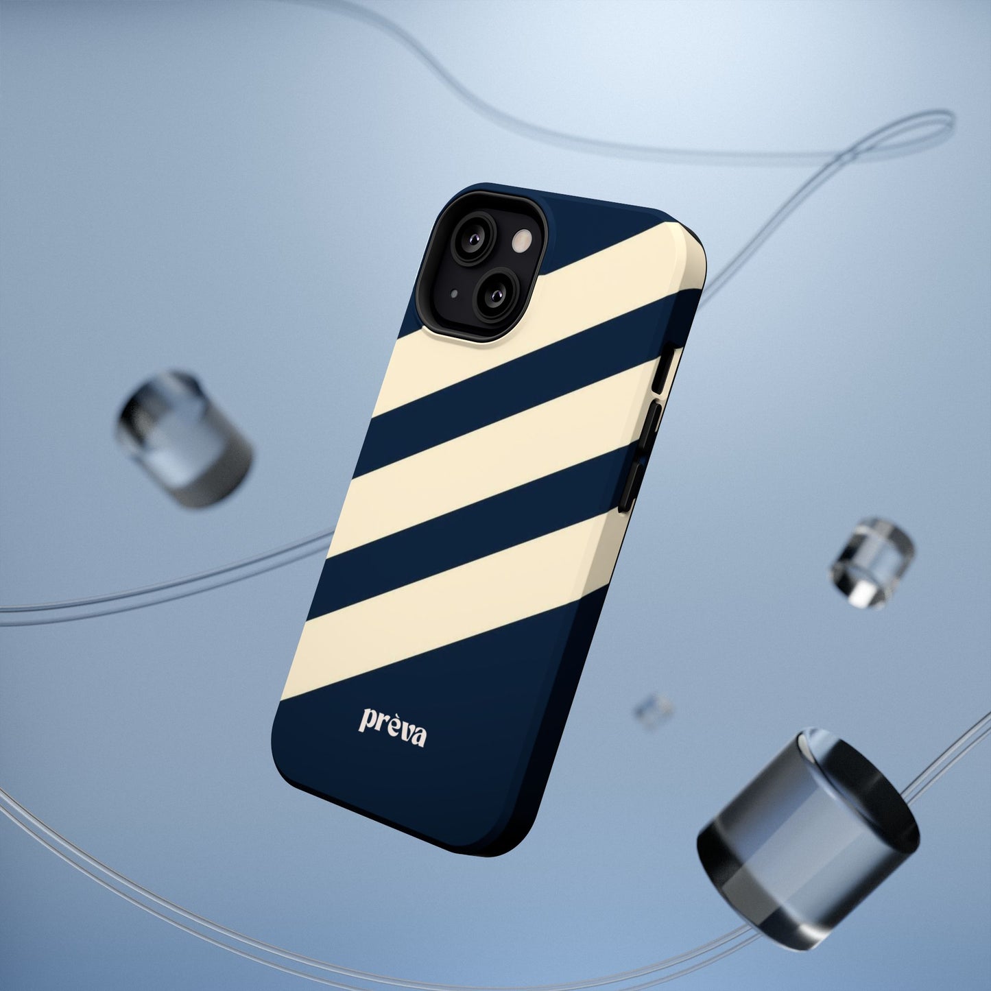Striped Navy & Cream Phone Case