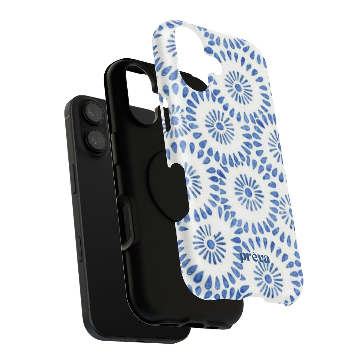 Blue Floral Spiral Phone Case