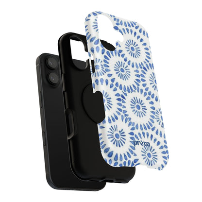 Blue Floral Spiral Phone Case