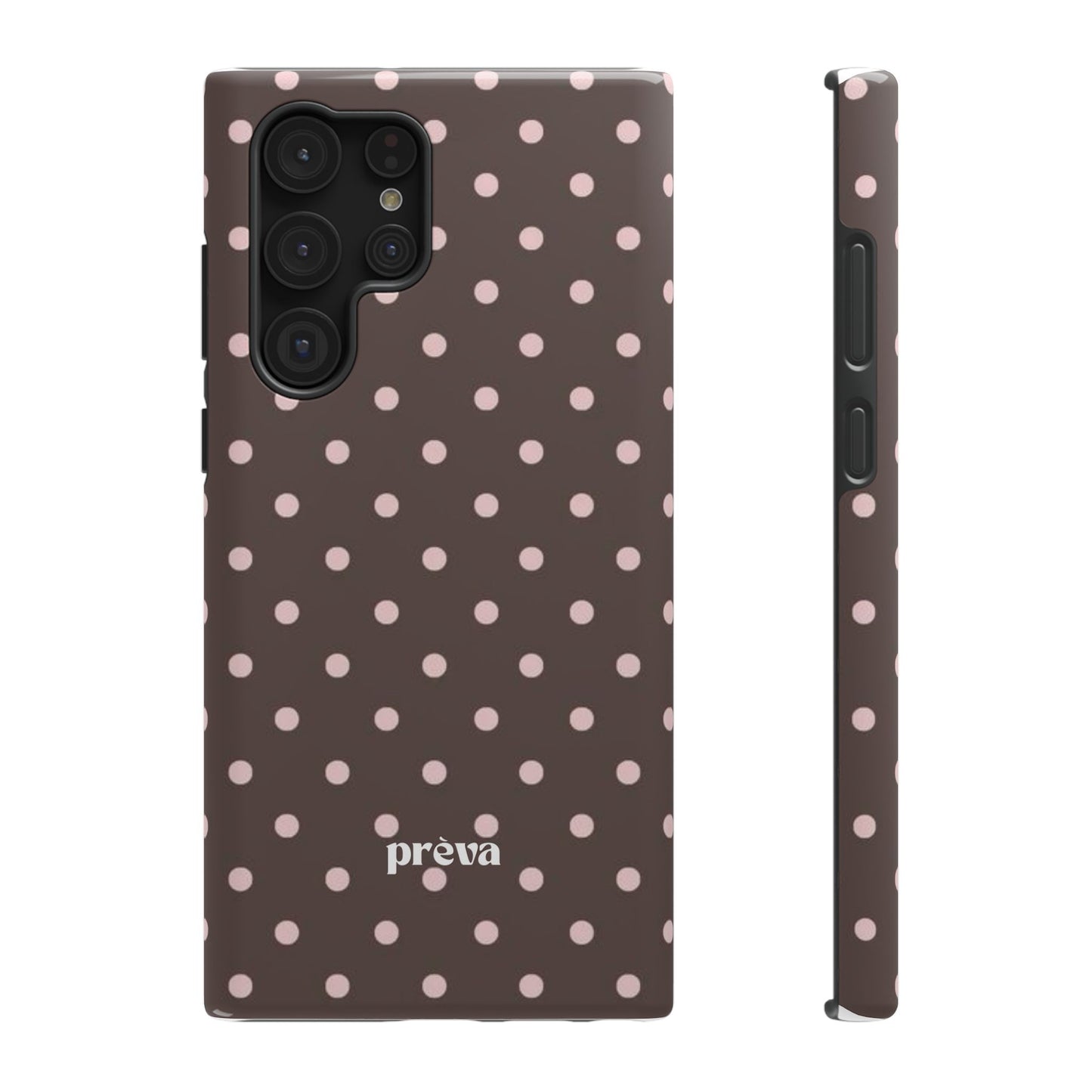 Brown and Pink Polka Dot Phone Case