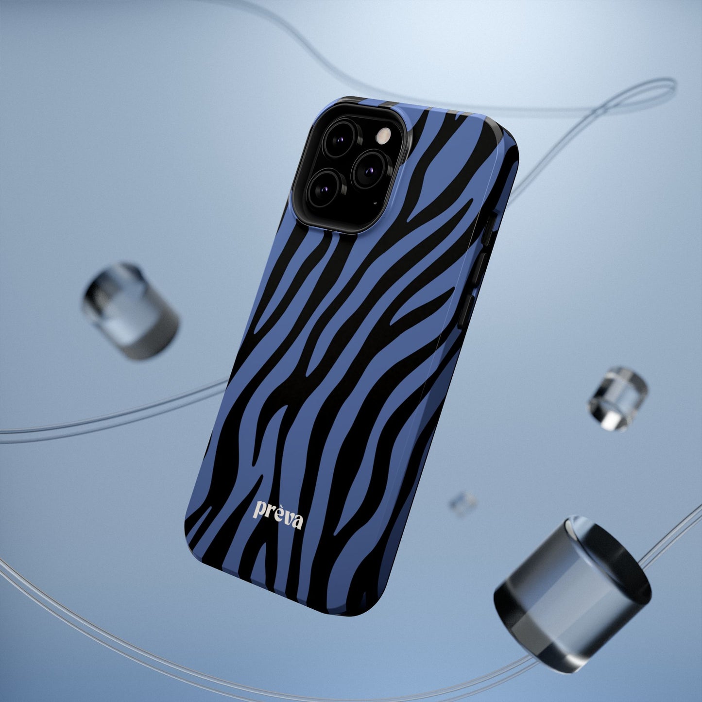 Blue & Black Zebra Stripe Phone Case
