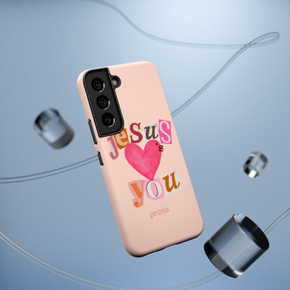 Pink Jesus Loves You Phone Case