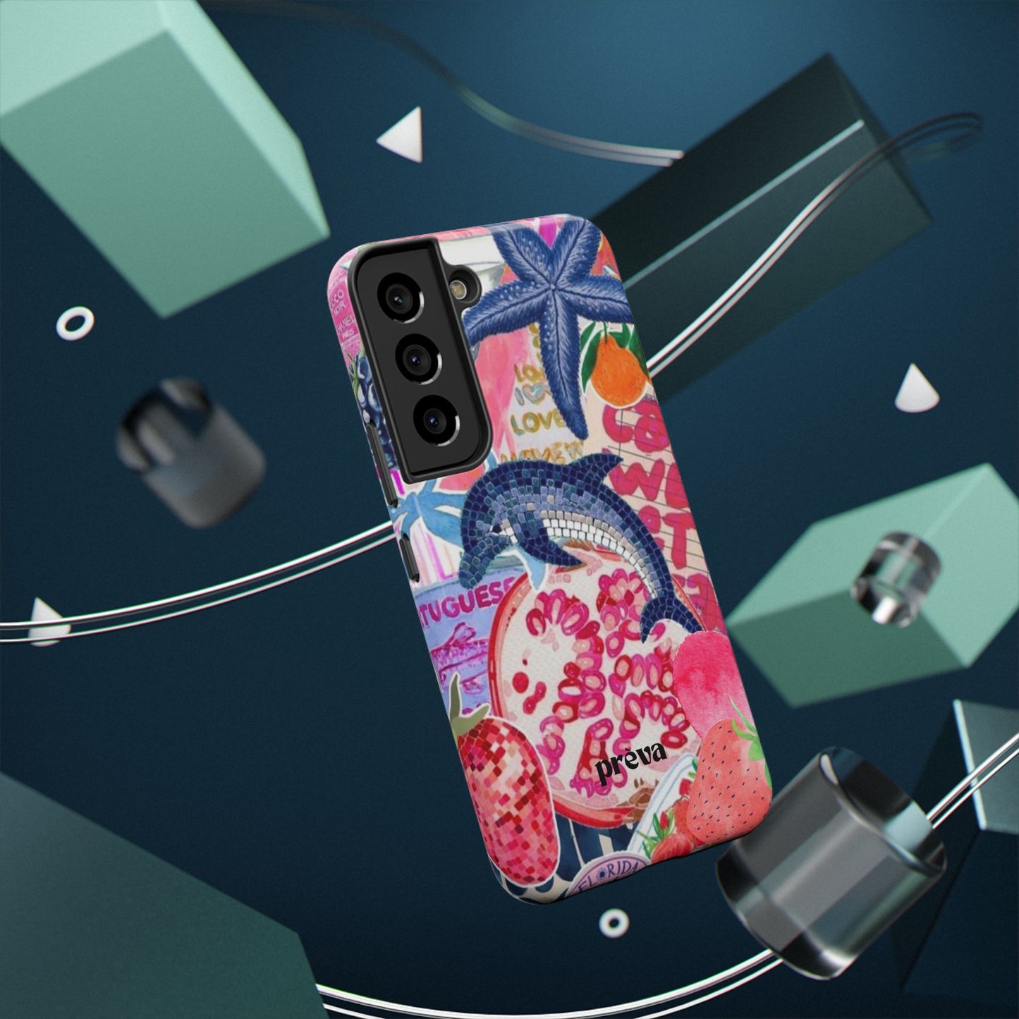 Dolphin Tropics Collage Phone Case