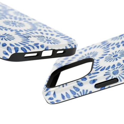 Blue Floral Spiral Phone Case