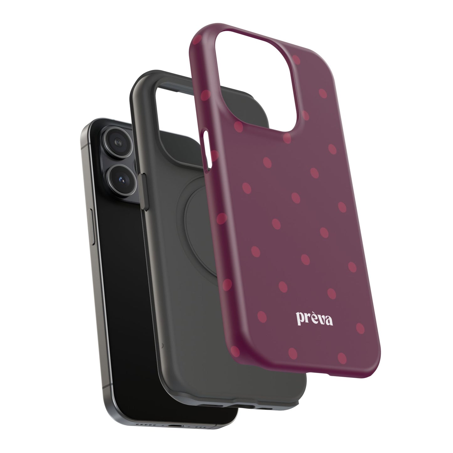 Maroon Polka Dots Phone Case