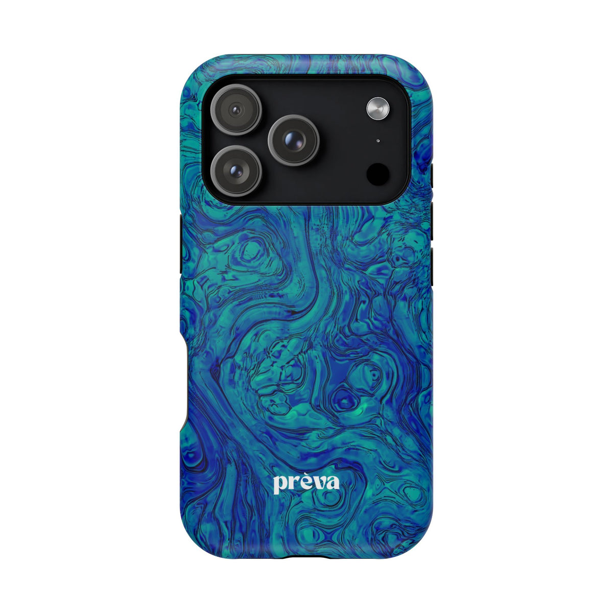 Blue Marble Impact-Resistant Phone Case — Protective Ripple Swirl Design