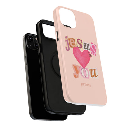 Pink Jesus Loves You Phone Case