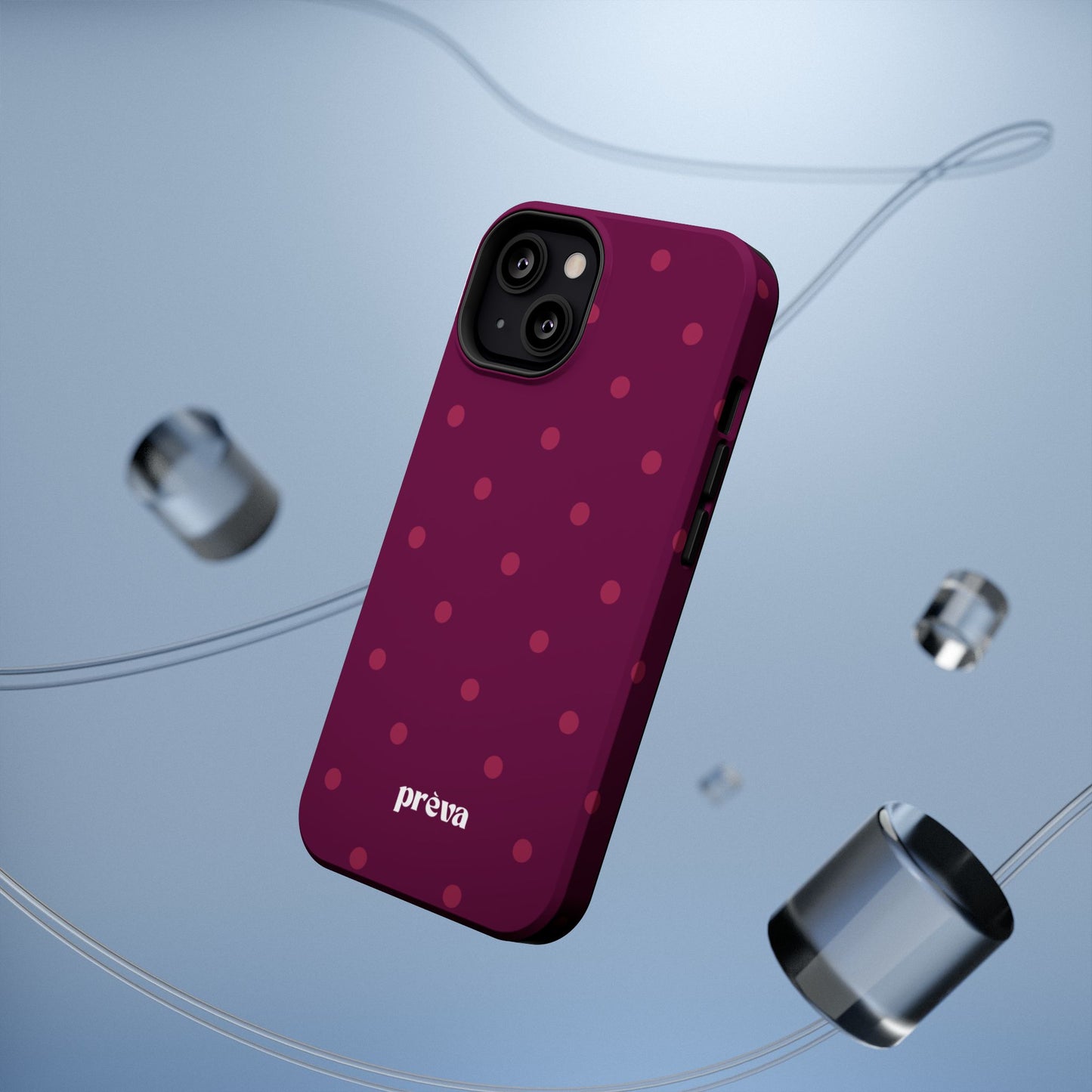 Maroon Polka Dots Phone Case