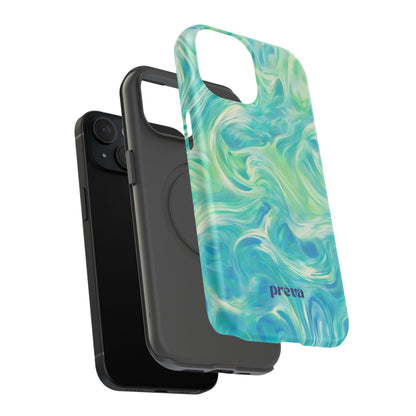 Impact-Resistant Phone Case — Teal Green Marble Swirl