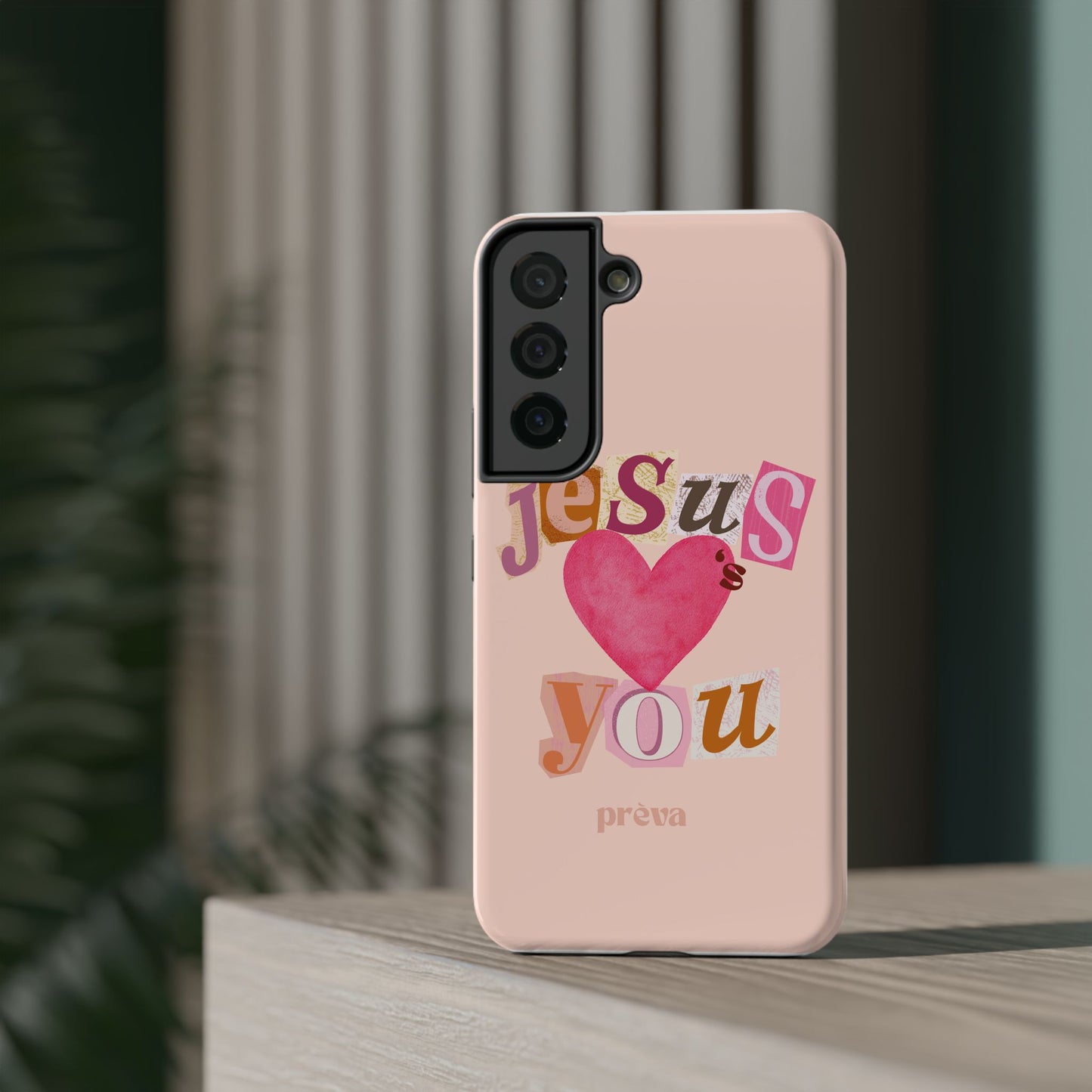 Pink Jesus Loves You Phone Case