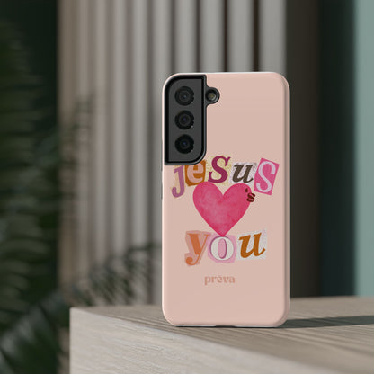 Pink Jesus Loves You Phone Case