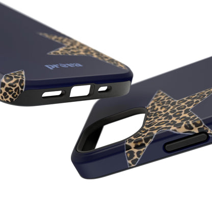 Navy Leopard Star Phone Case