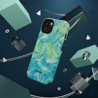 Impact-Resistant Phone Case — Teal Green Marble Swirl