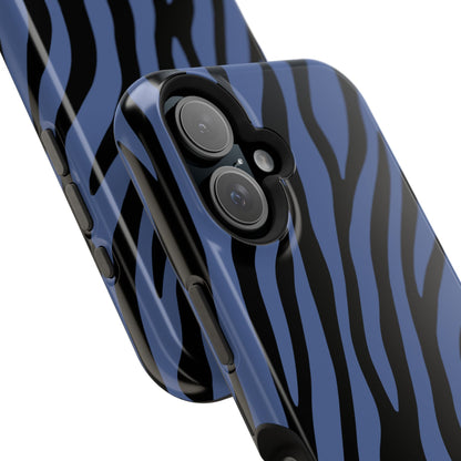 Blue & Black Zebra Stripe Phone Case