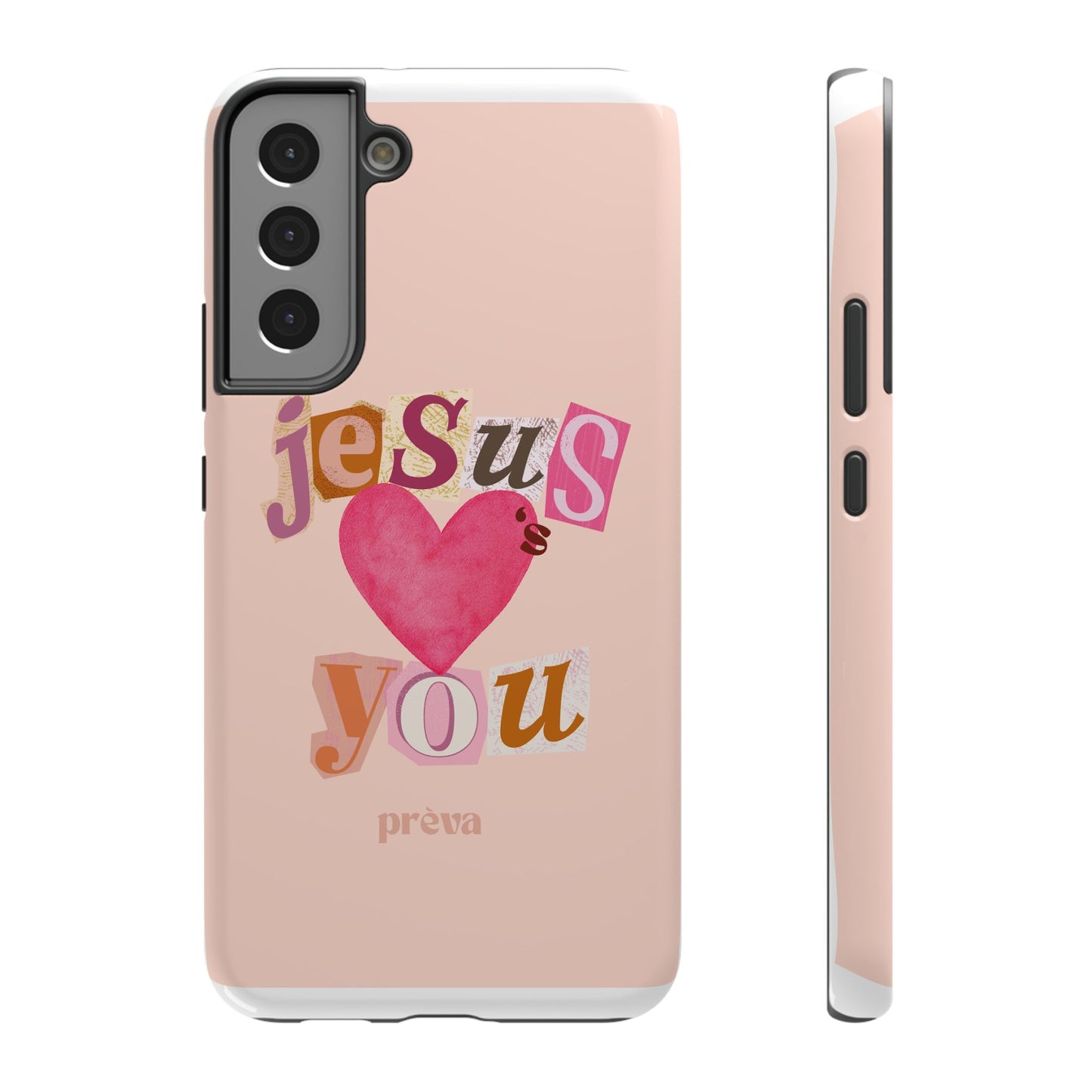 Pink Jesus Loves You Phone Case