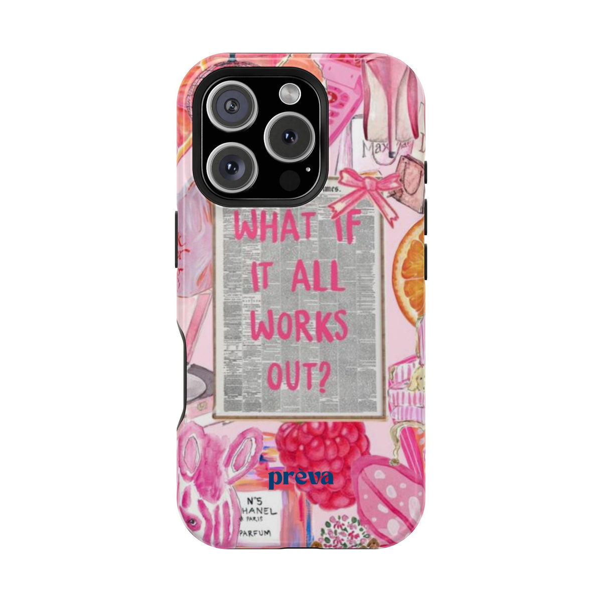 Pink "What If It All Works Out?" Collage Phone Case