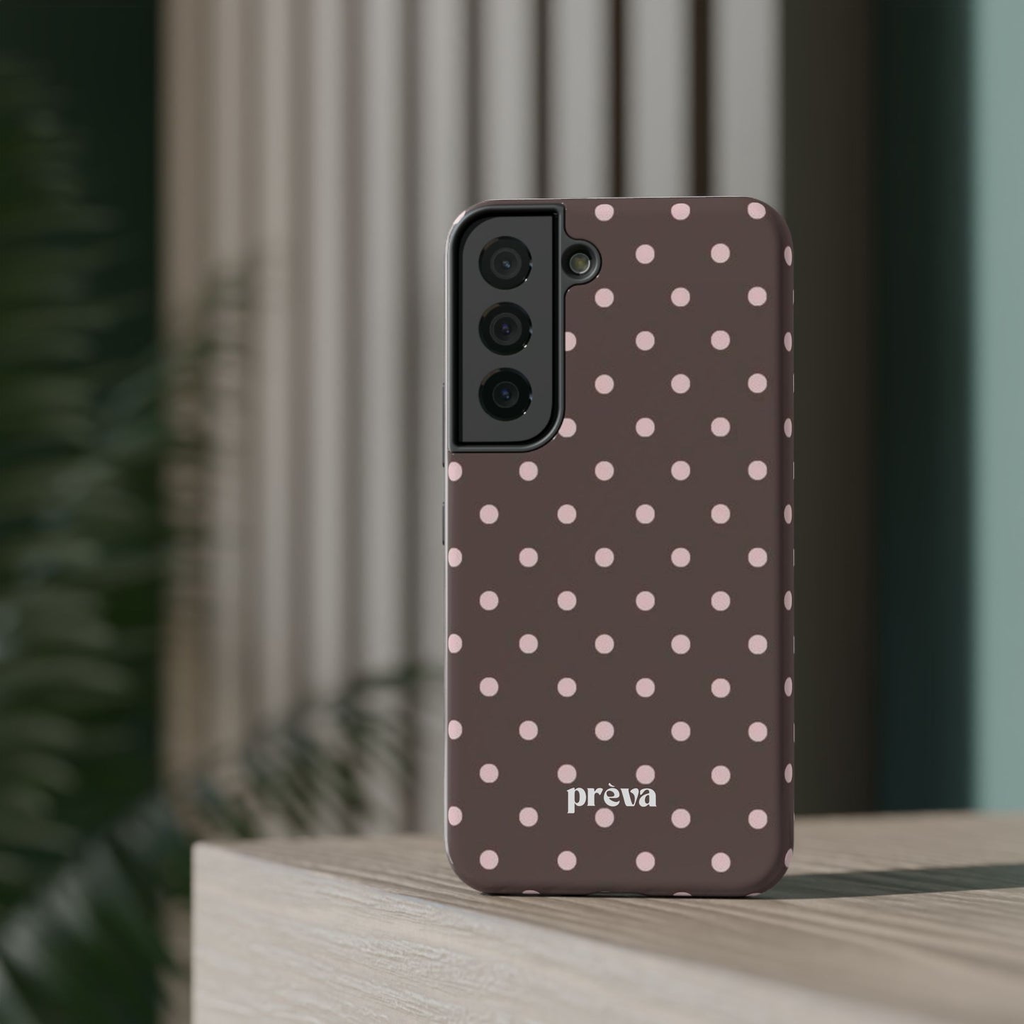 Brown and Pink Polka Dot Phone Case