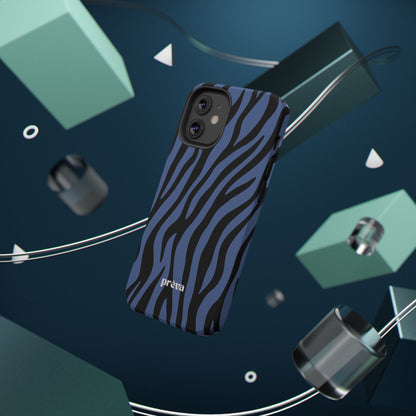 Blue & Black Zebra Stripe Phone Case