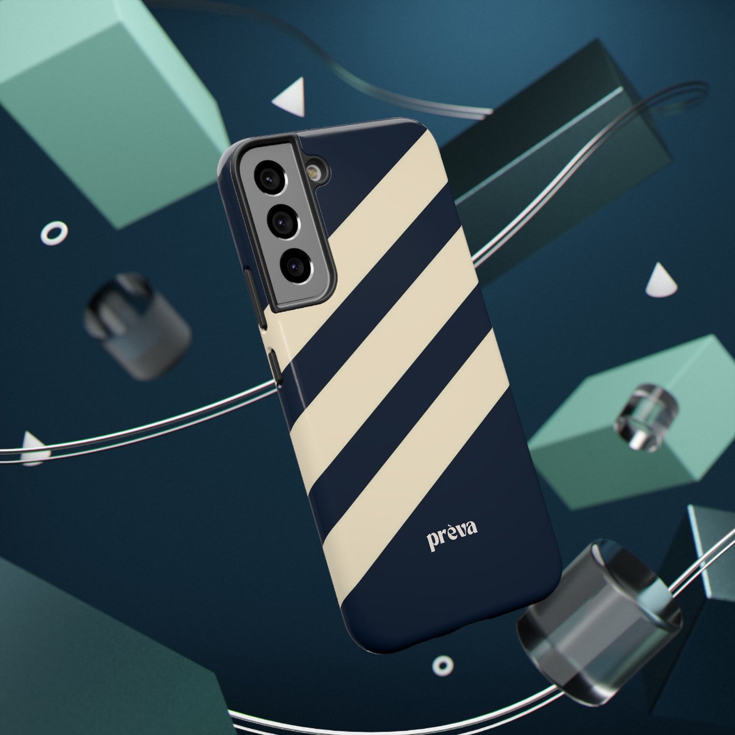 Striped Navy & Cream Phone Case