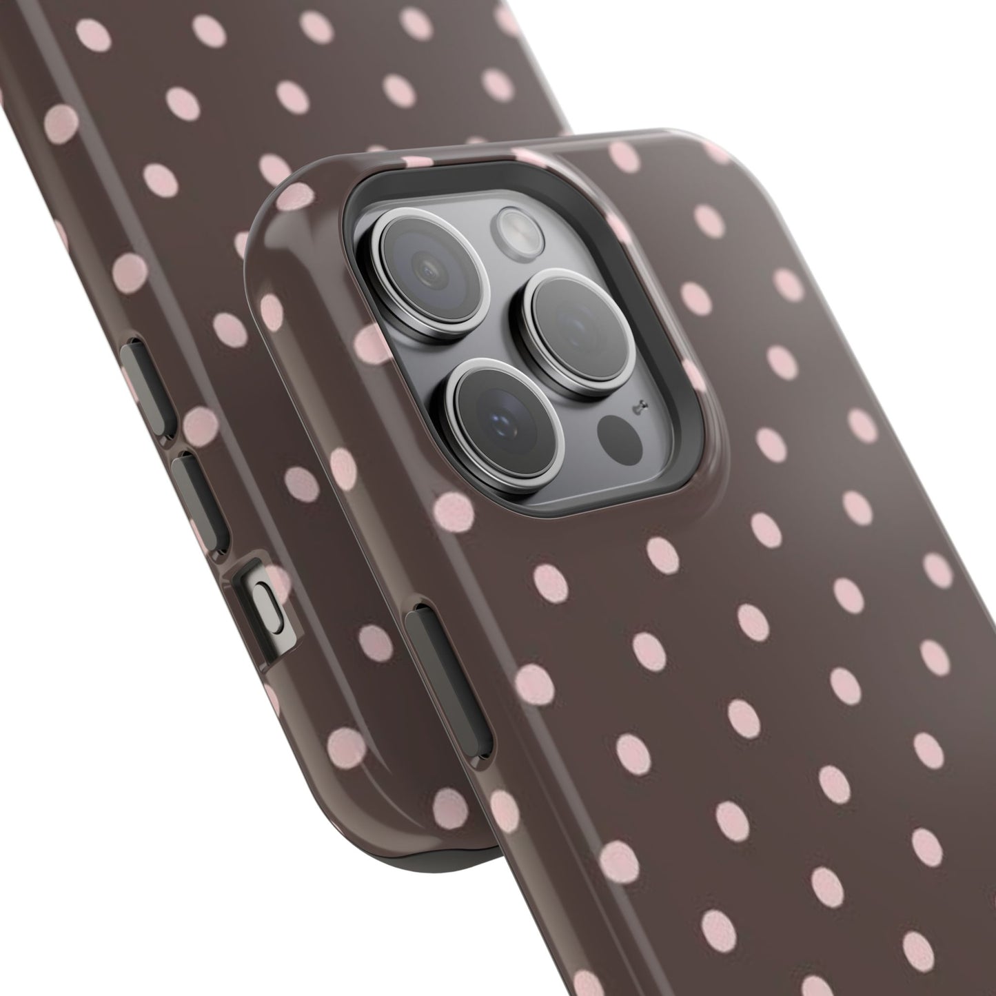 Brown and Pink Polka Dot Phone Case