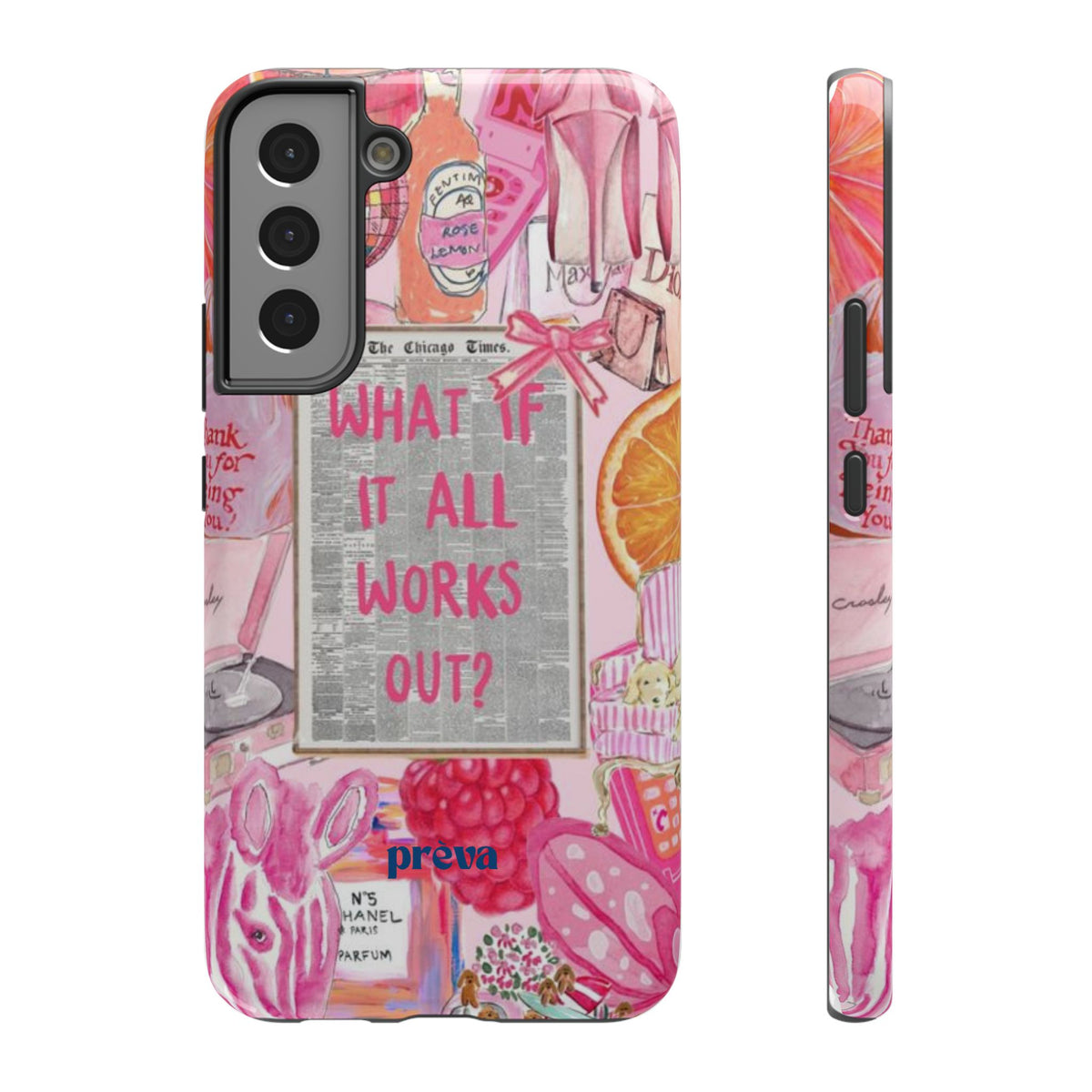 Pink "What If It All Works Out?" Collage Phone Case