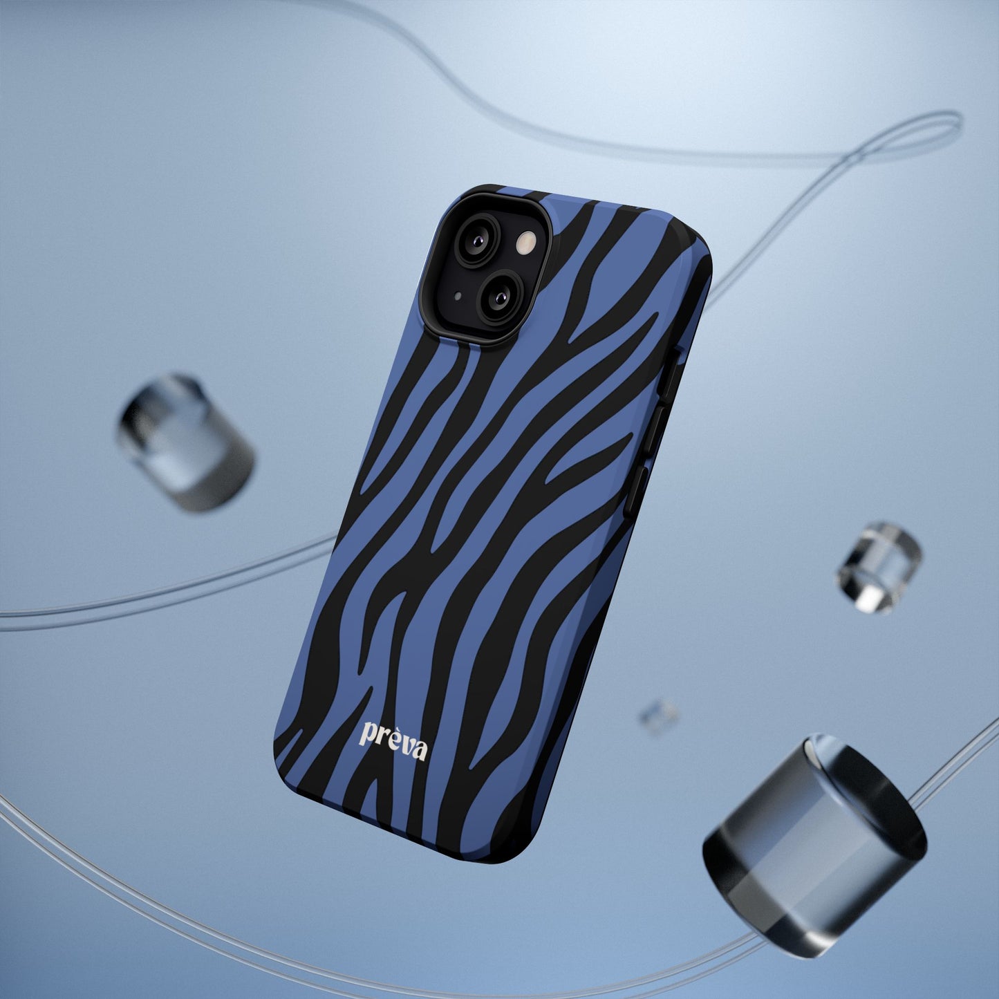 Blue & Black Zebra Stripe Phone Case