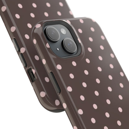 Brown and Pink Polka Dot Phone Case