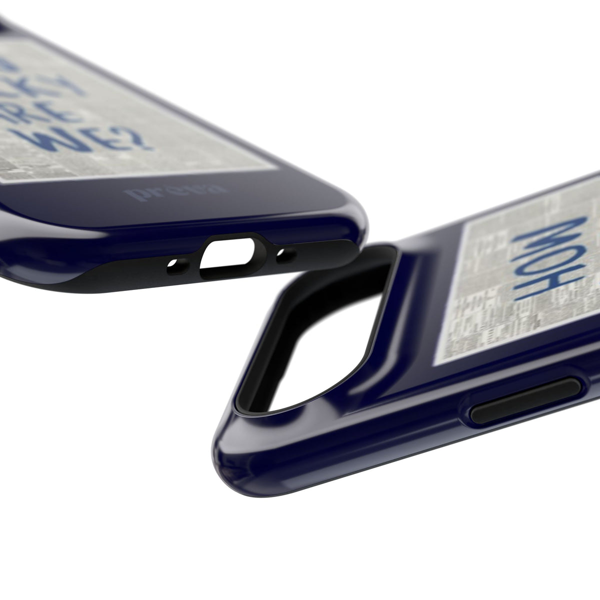 Navy How Lucky Are We Phone Case