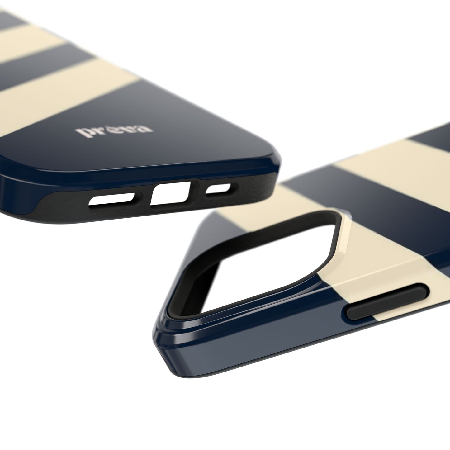 Striped Navy & Cream Phone Case