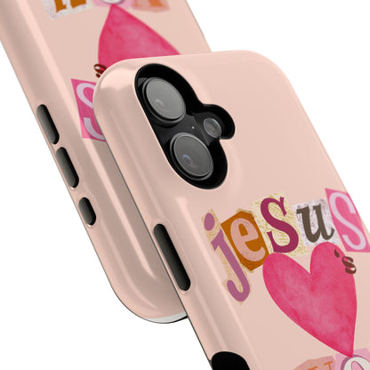 Pink Jesus Loves You Phone Case