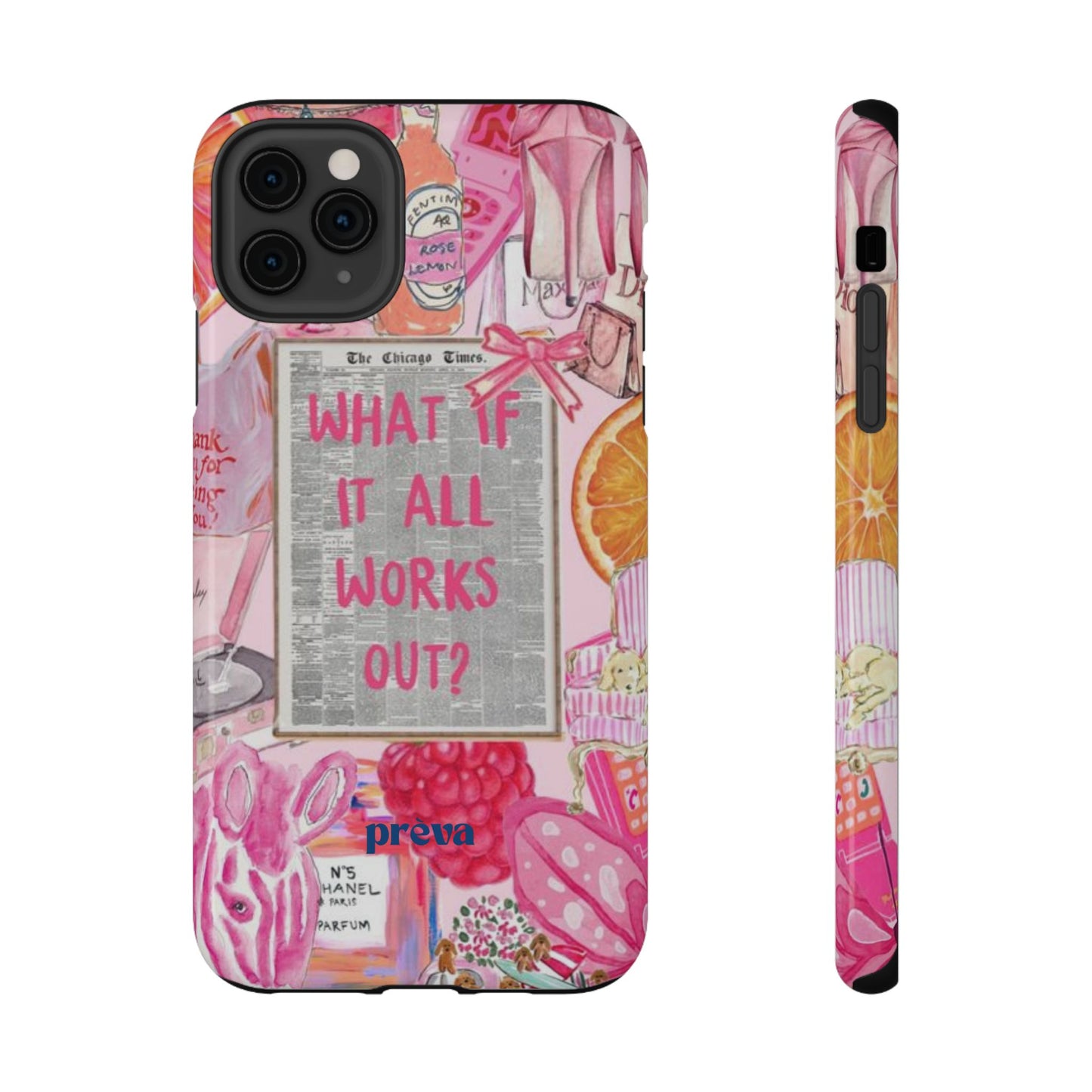 Pink "What If It All Works Out?" Collage Phone Case
