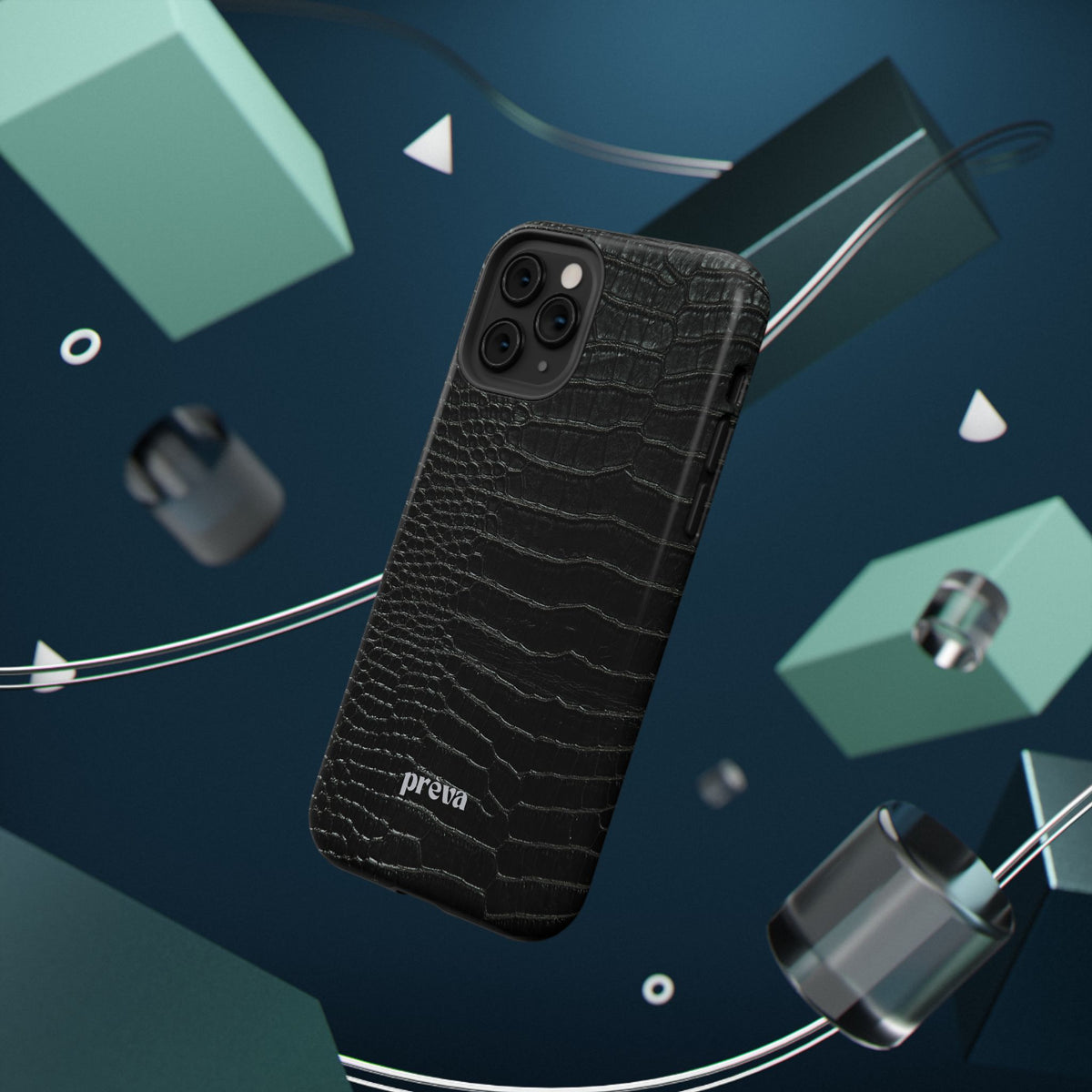 Black Croc Phone Case