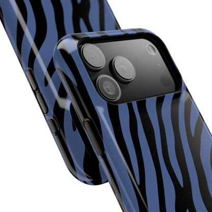 Blue & Black Zebra Stripe Phone Case
