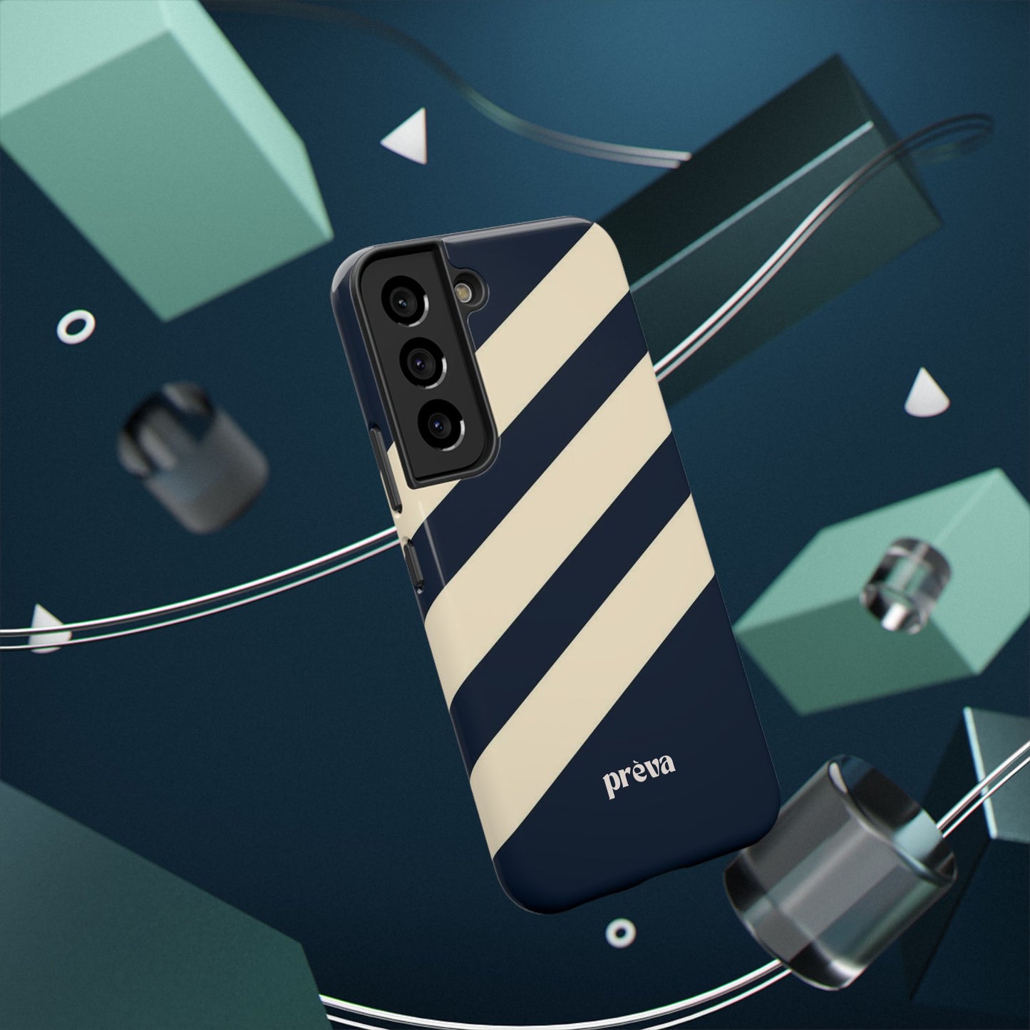 Striped Navy & Cream Phone Case