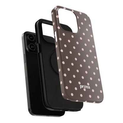 Brown and Pink Polka Dot Phone Case