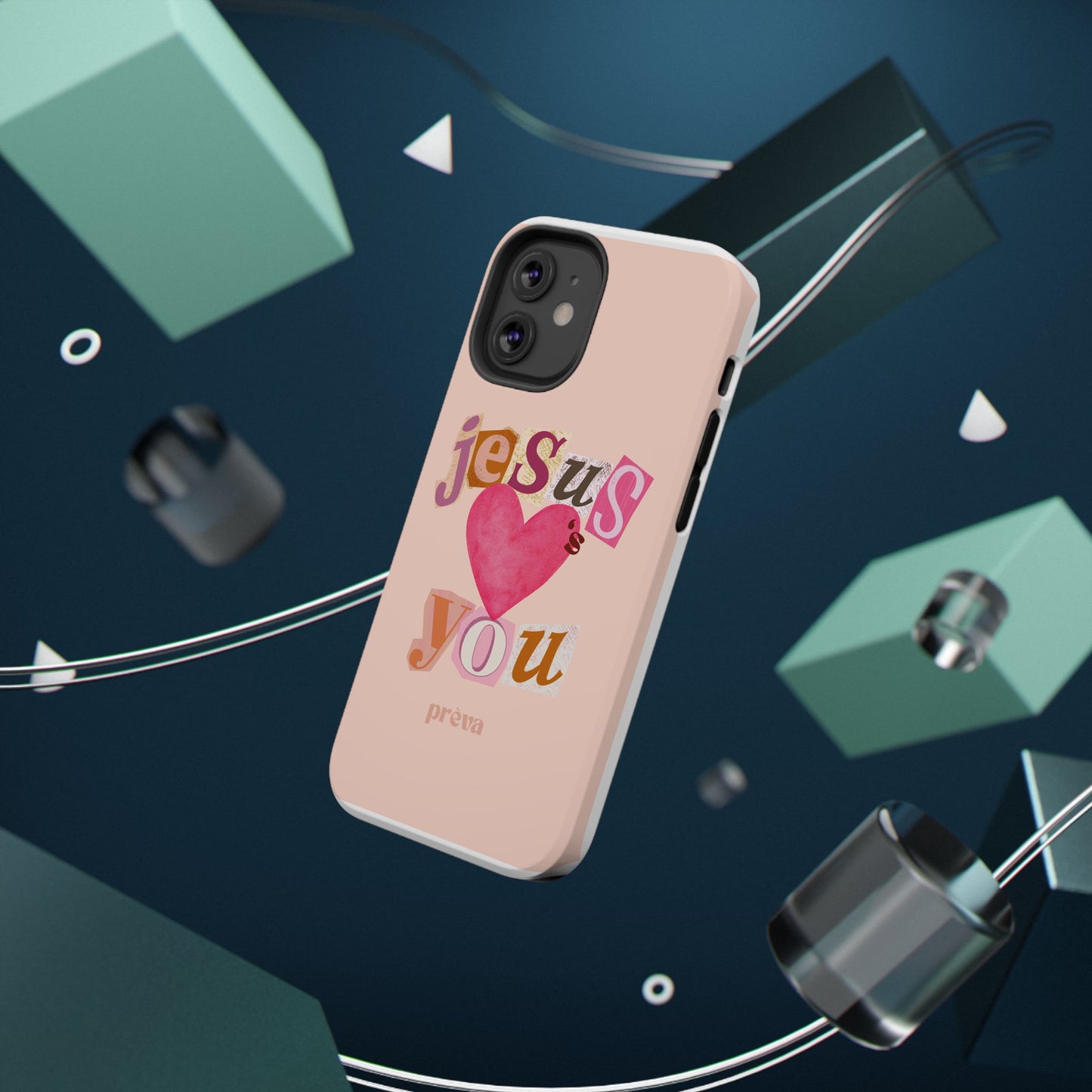 Pink Jesus Loves You Phone Case