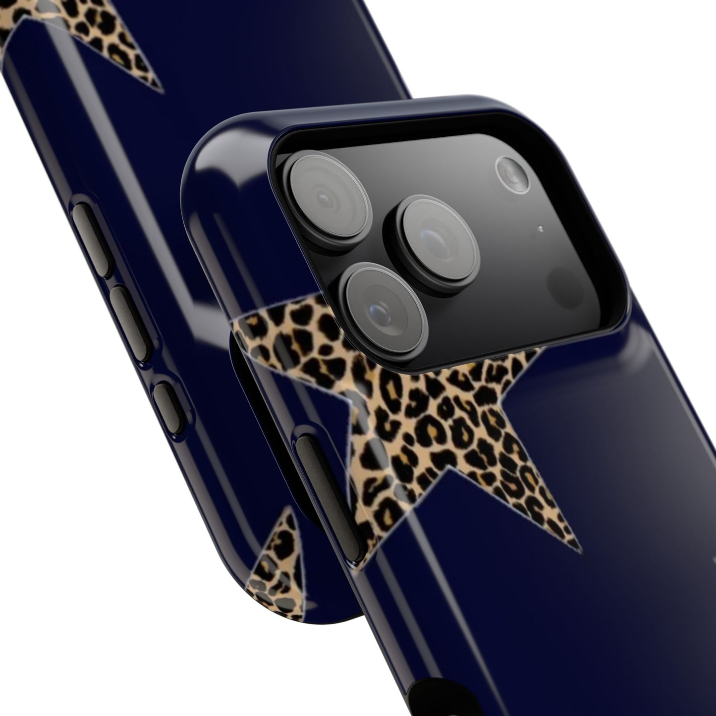 Navy Leopard Star Phone Case