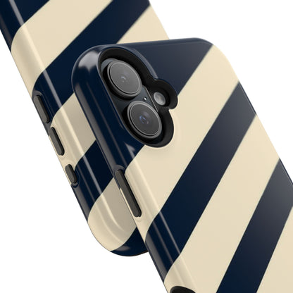 Striped Navy & Cream Phone Case