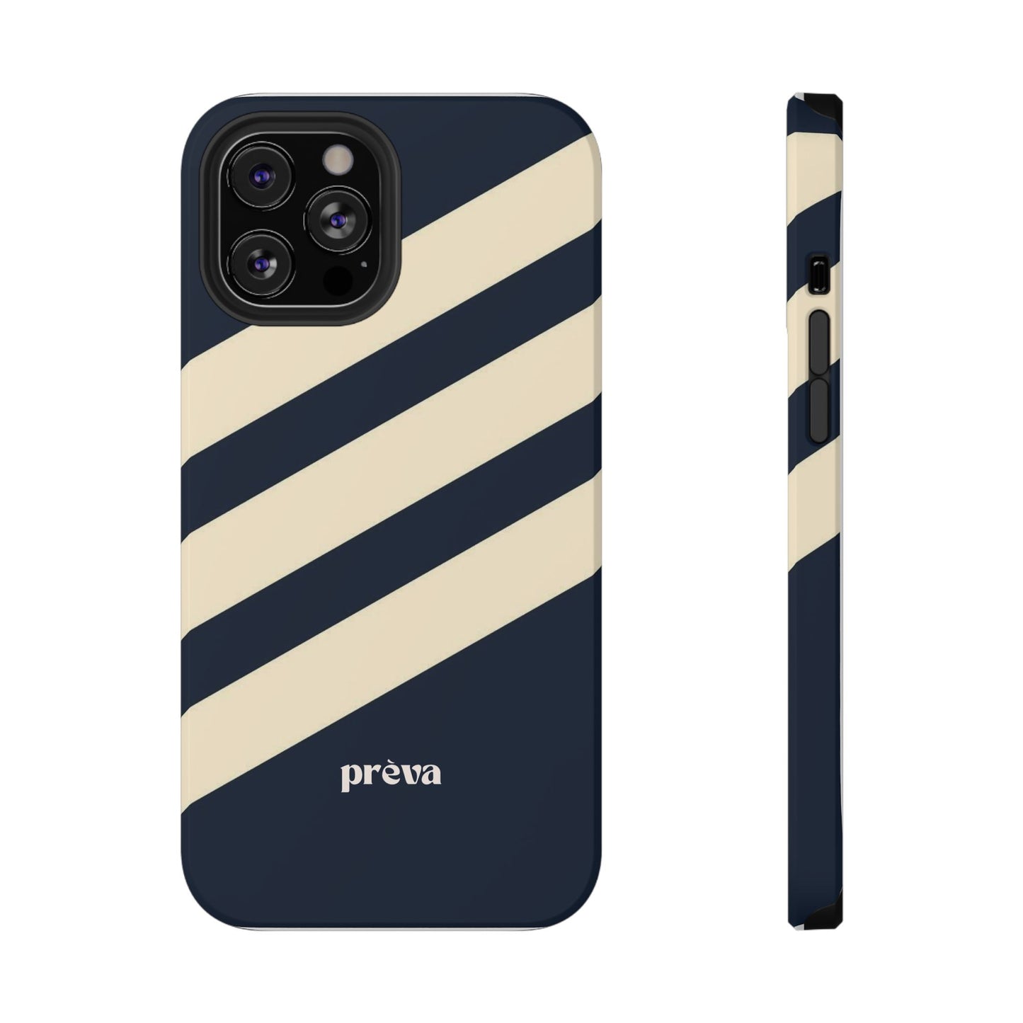 Striped Navy & Cream Phone Case
