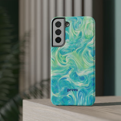 Impact-Resistant Phone Case — Teal Green Marble Swirl