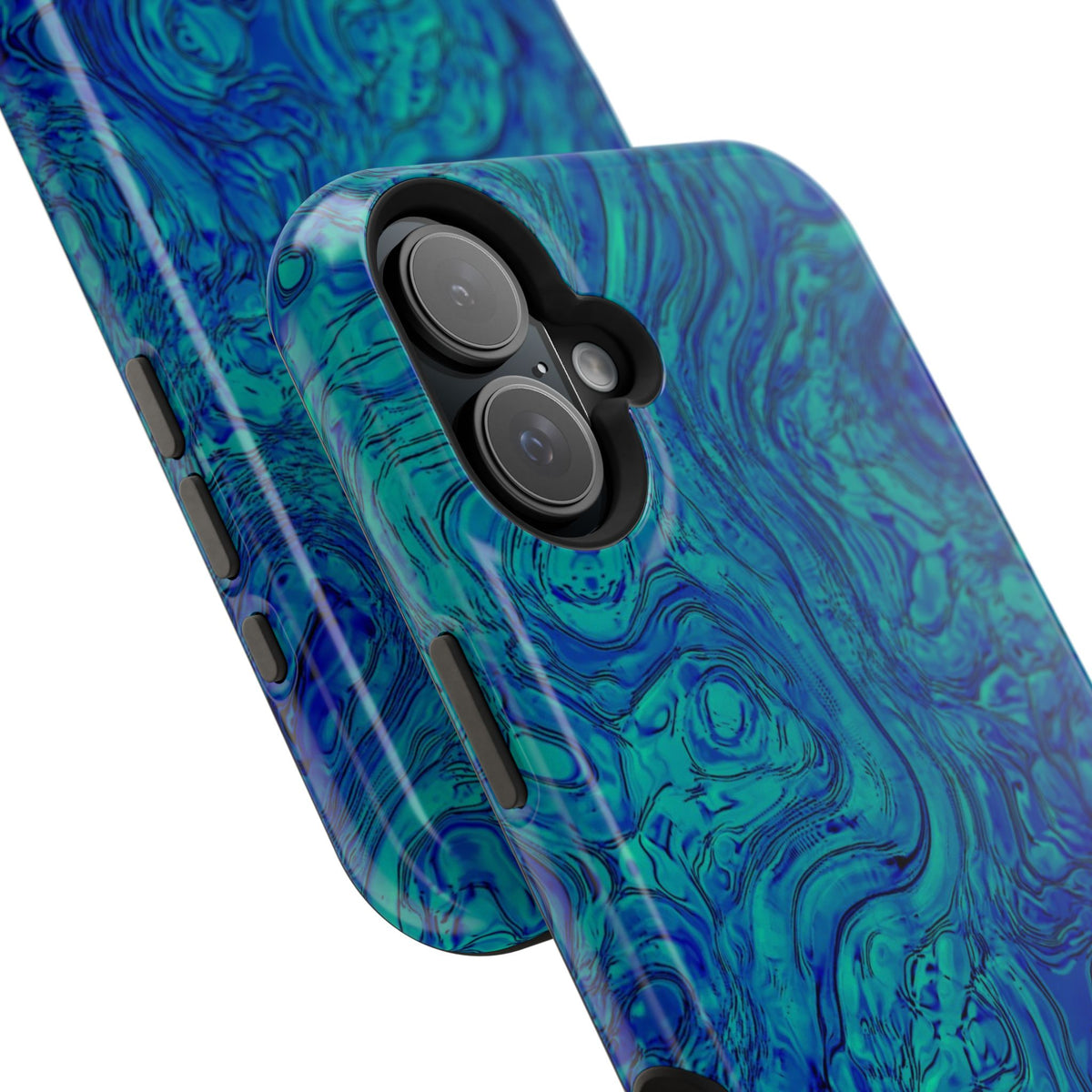 Blue Marble Impact-Resistant Phone Case — Protective Ripple Swirl Design