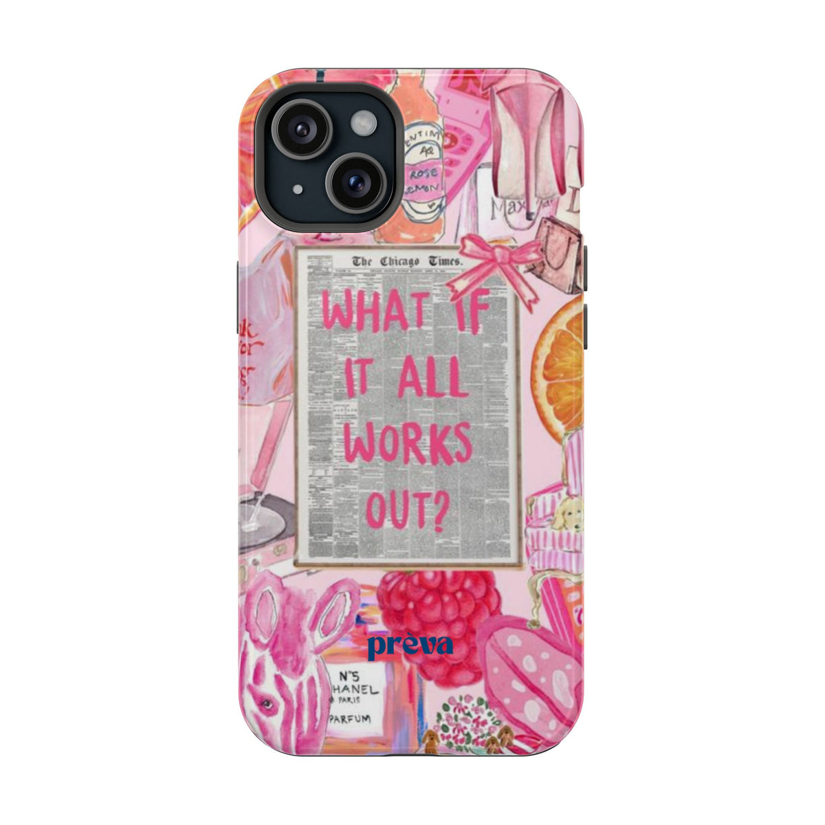 Pink "What If It All Works Out?" Collage Phone Case