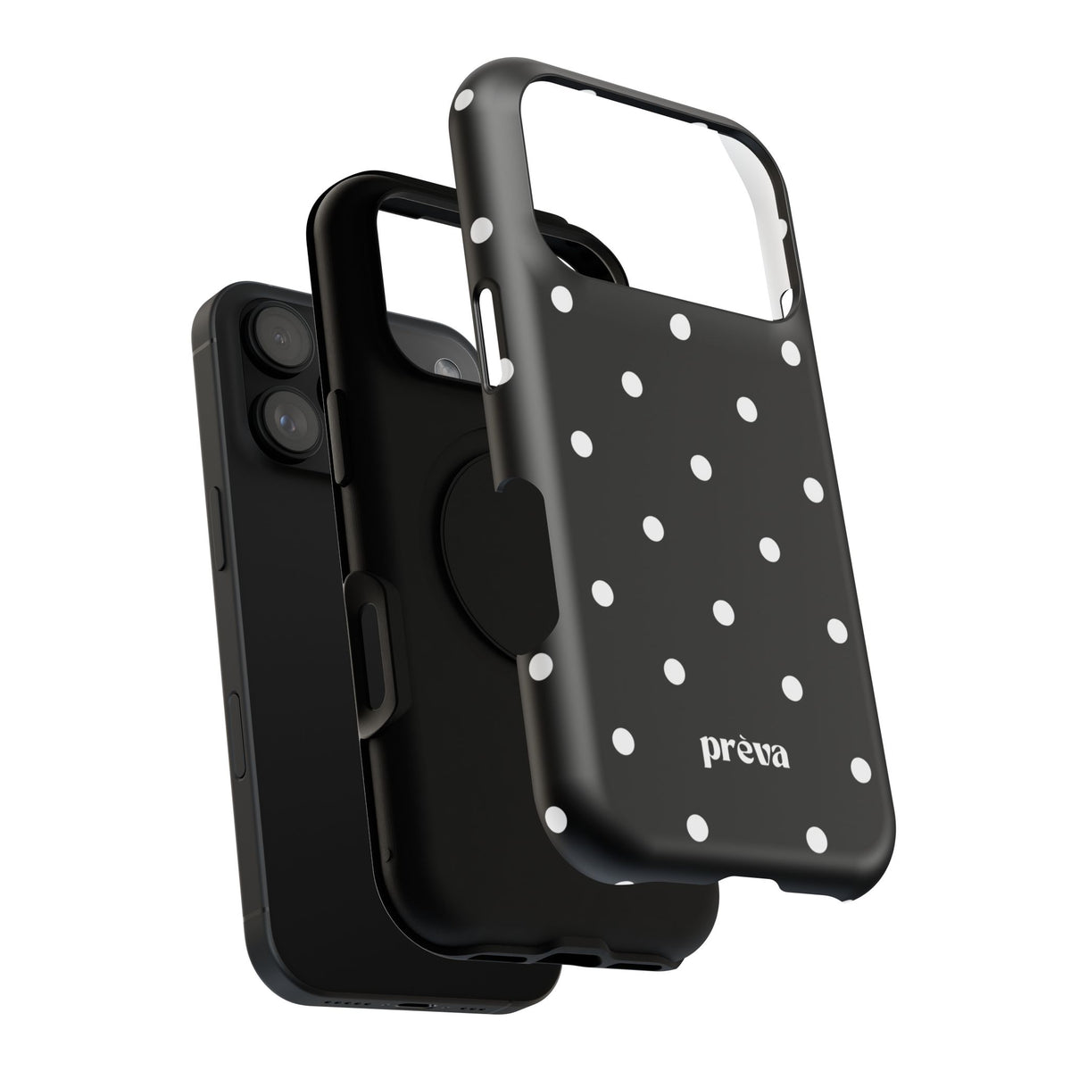 Black with White Polka Dots Phone Case