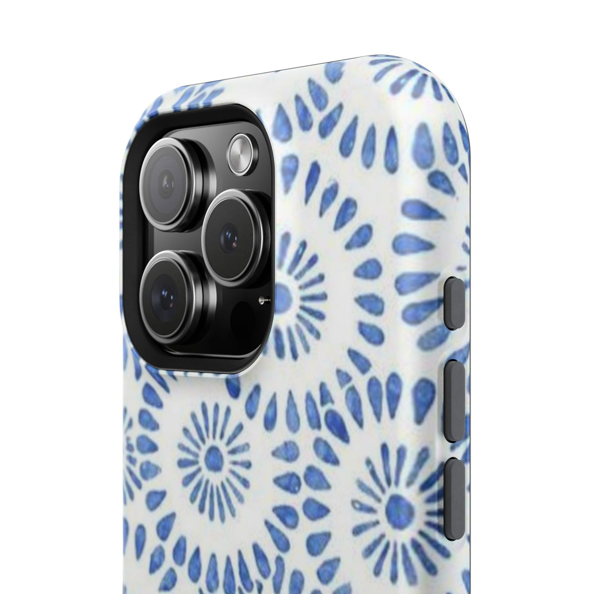 Blue Floral Spiral Phone Case