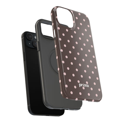 Brown and Pink Polka Dot Phone Case